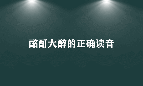 酩酊大醉的正确读音