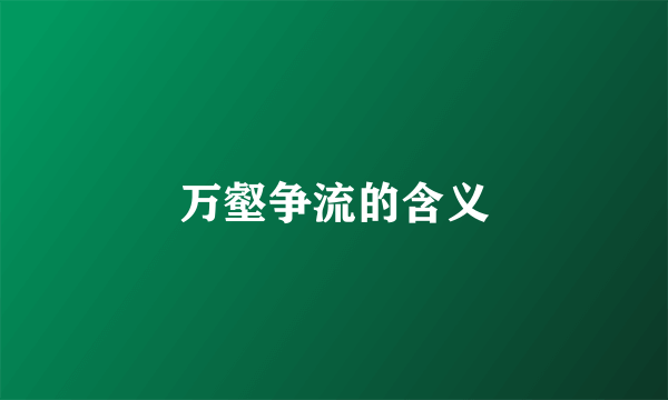 万壑争流的含义