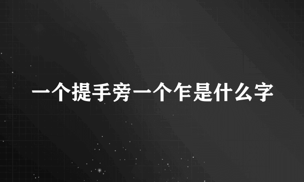 一个提手旁一个乍是什么字