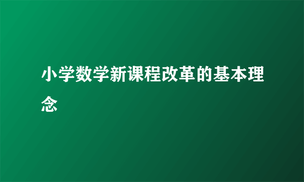 小学数学新课程改革的基本理念