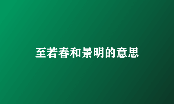 至若春和景明的意思