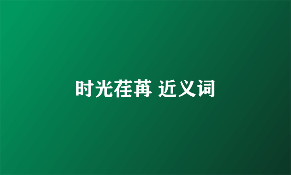 时光荏苒 近义词