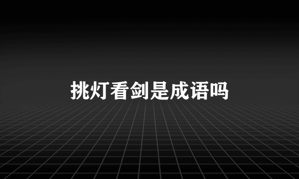 挑灯看剑是成语吗