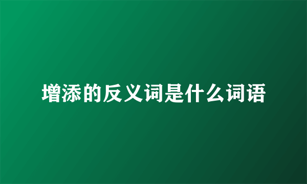 增添的反义词是什么词语