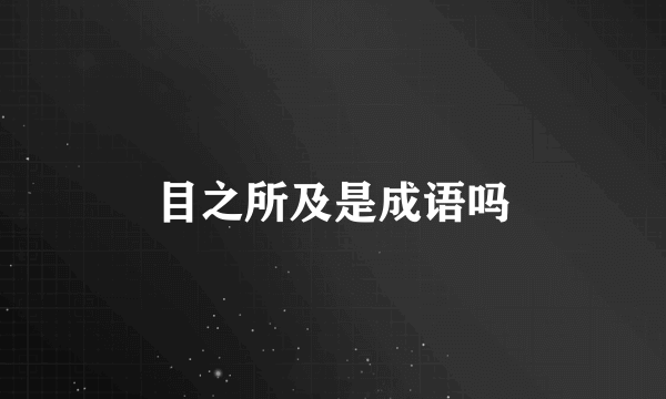 目之所及是成语吗