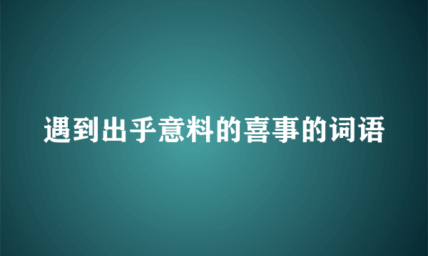 遇到出乎意料的喜事的词语