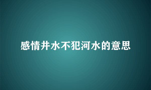 感情井水不犯河水的意思
