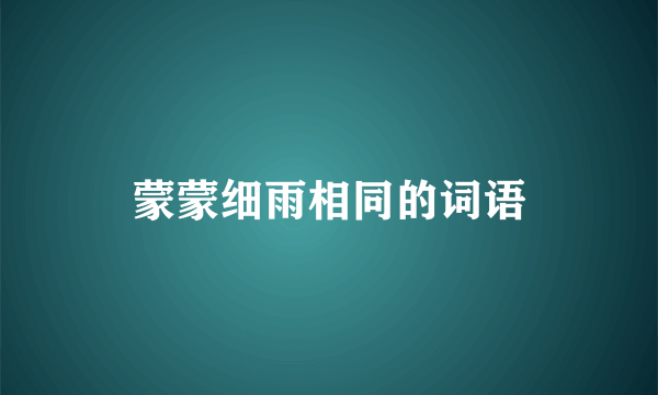 蒙蒙细雨相同的词语