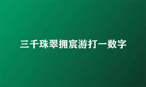 三千珠翠拥宸游打一数字