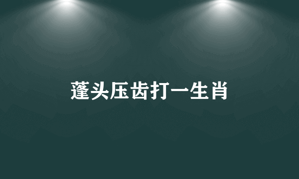 蓬头压齿打一生肖