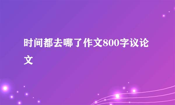 时间都去哪了作文800字议论文