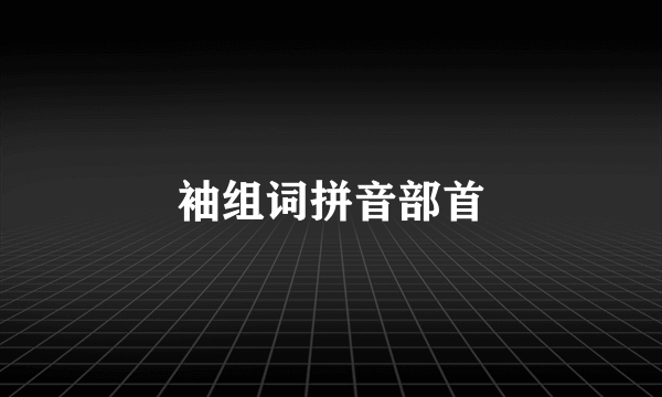 袖组词拼音部首
