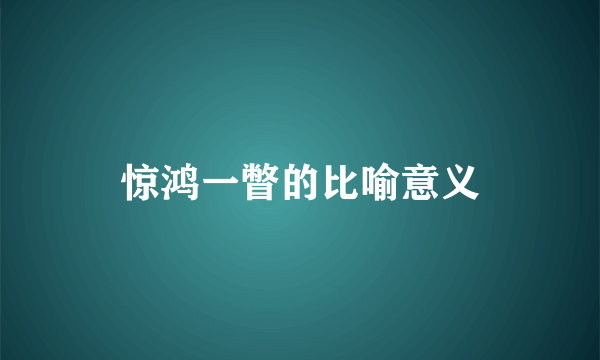 惊鸿一瞥的比喻意义