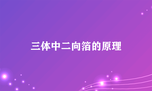 三体中二向箔的原理