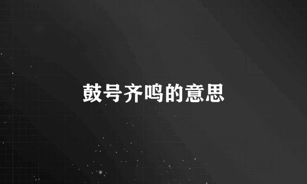 鼓号齐鸣的意思
