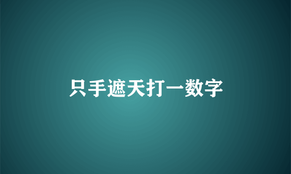 只手遮天打一数字