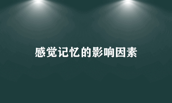 感觉记忆的影响因素