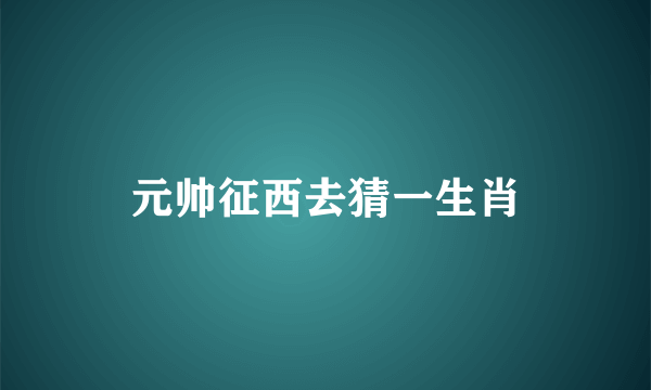 元帅征西去猜一生肖