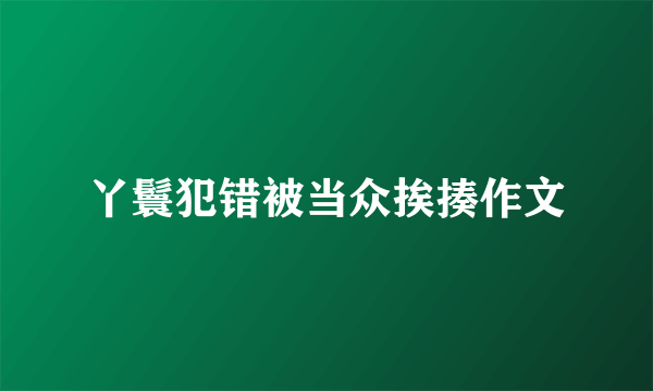 丫鬟犯错被当众挨揍作文