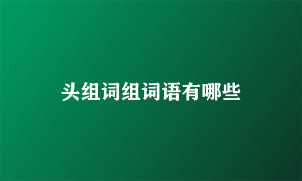 头组词组词语有哪些