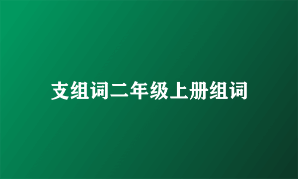 支组词二年级上册组词