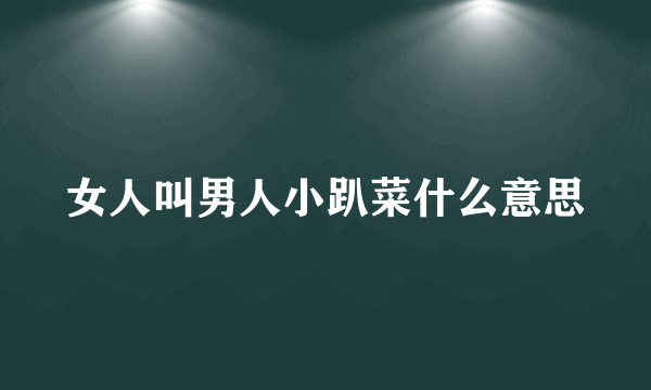 女人叫男人小趴菜什么意思