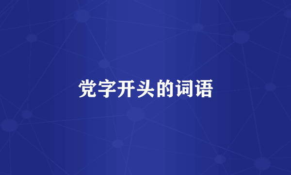 党字开头的词语