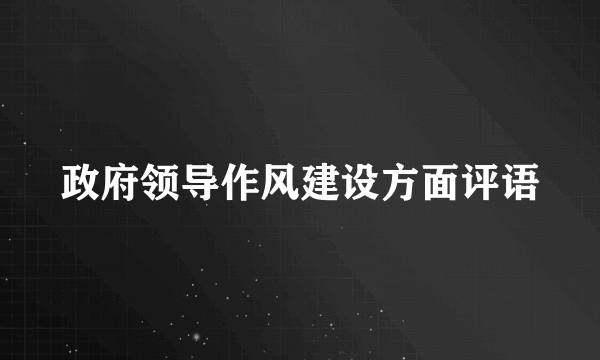 政府领导作风建设方面评语