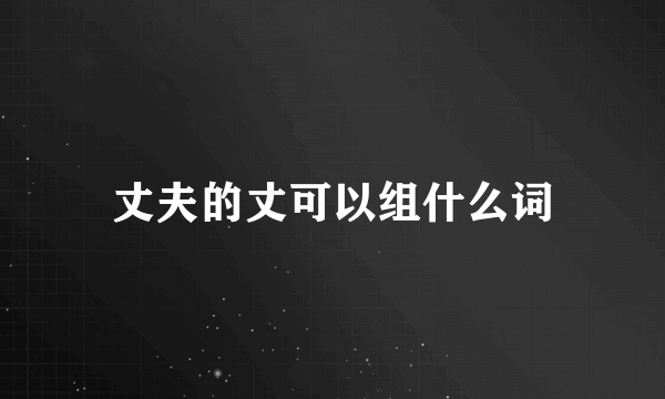 丈夫的丈可以组什么词