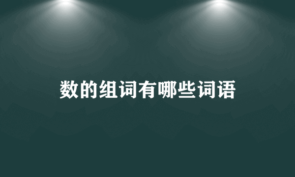 数的组词有哪些词语