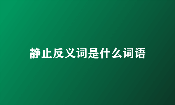 静止反义词是什么词语