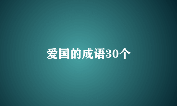 爱国的成语30个