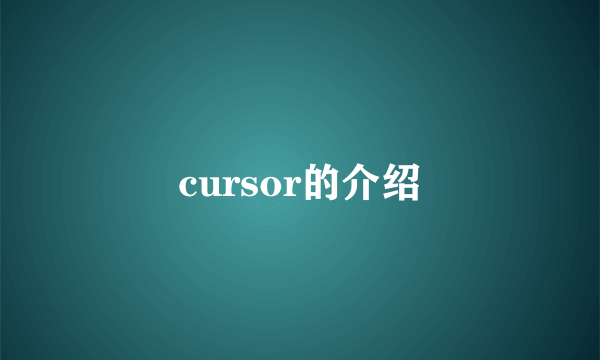 cursor的介绍