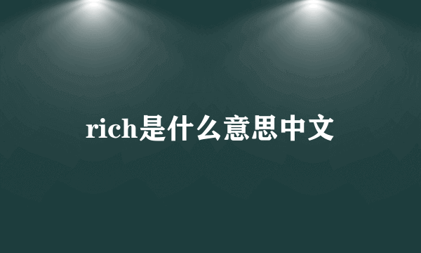 rich是什么意思中文