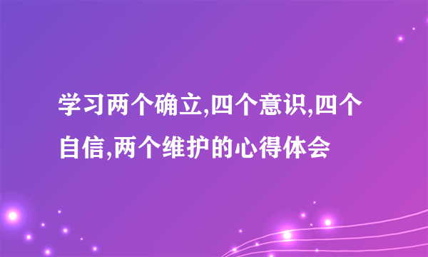 学习两个确立,四个意识,四个自信,两个维护的心得体会