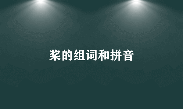桨的组词和拼音