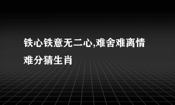 铁心铁意无二心,难舍难离情难分猜生肖