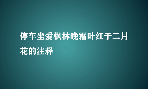 停车坐爱枫林晚霜叶红于二月花的注释