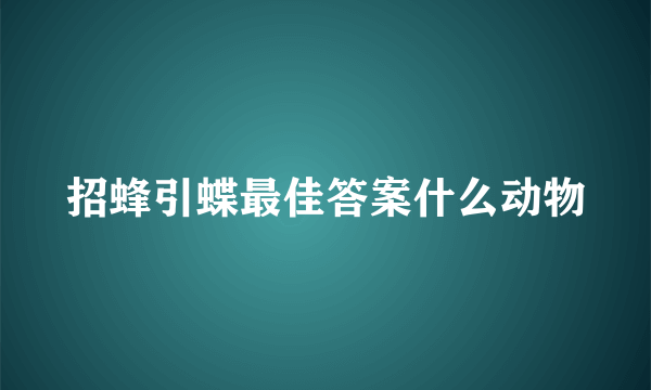 招蜂引蝶最佳答案什么动物