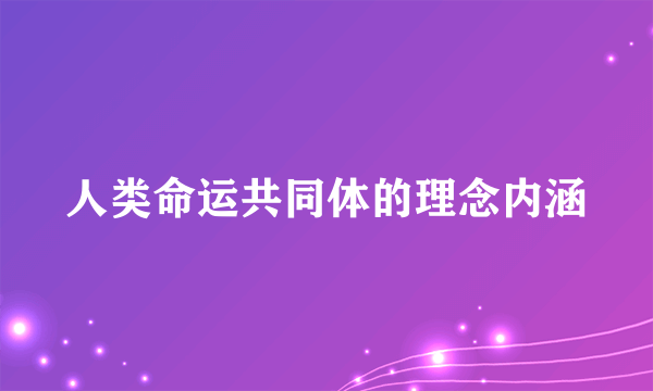 人类命运共同体的理念内涵