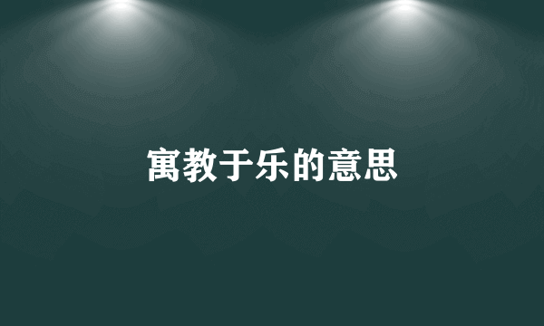寓教于乐的意思