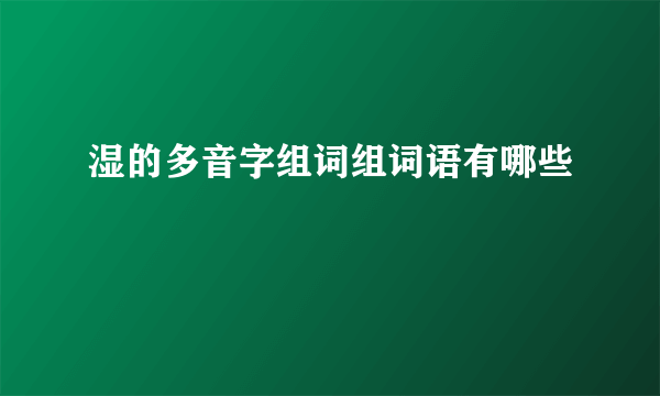 湿的多音字组词组词语有哪些