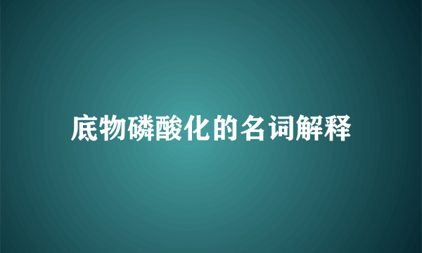 底物磷酸化的名词解释