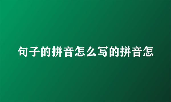 句子的拼音怎么写的拼音怎