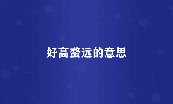 好高蝥远的意思