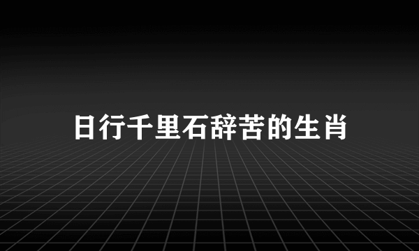 日行千里石辞苦的生肖