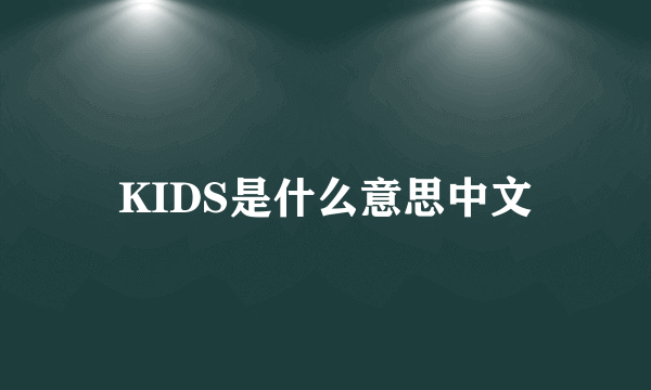 KIDS是什么意思中文