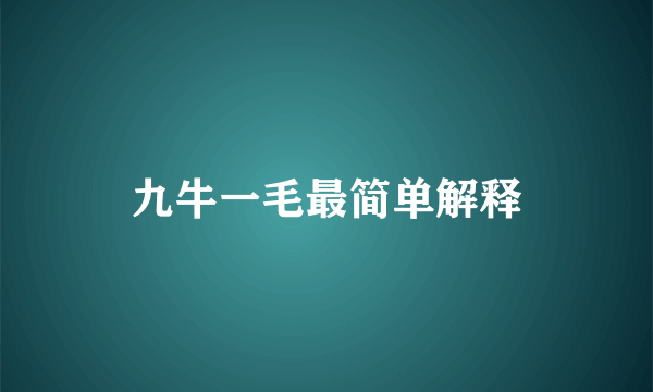 九牛一毛最简单解释
