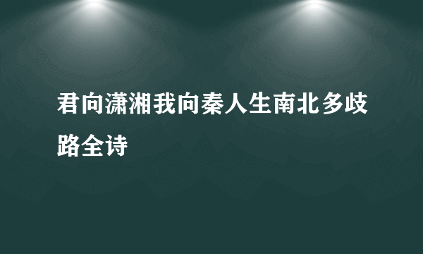 君向潇湘我向秦人生南北多歧路全诗