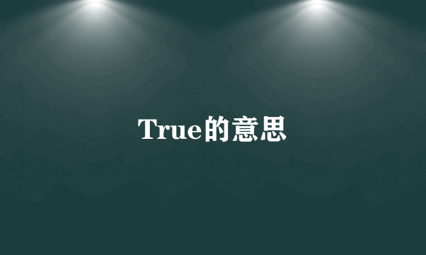 True的意思